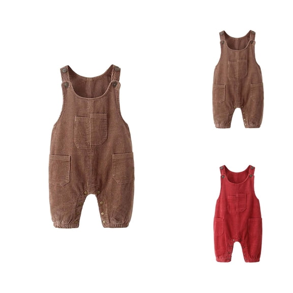 Girls Pants Baby Girls Corduroy Jumpsuit Winter Padded Overalls Snap Button Toddler Playwear Soft Warm Lined Romper for Kids