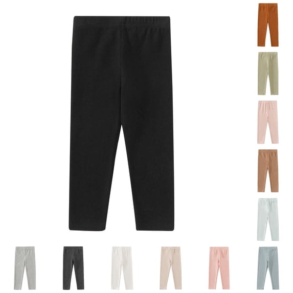 Girls Pants for Baby and Toddler Girls and Boys Autumn Solid Color Elastic Waist Sweatpants with Leggings Warm Pull-On Pants for Everyday Comfort and Cozy Wear
