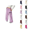 thumbnail image 1 of Girls Pants Back To School Clothes for Teen Girls Girls Athletic Pants Lightweight Bowknot Baggy Sweatpants with Pockets for Outdoor Activities and Everyday Wear, 1 of 7