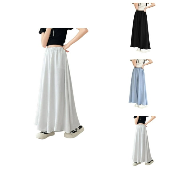 Girls Pants Back To School Clothes for Teen Girls Kids Summer Wide Leg Palazzo Pants Pleated High Waisted Trousers for Daily School Outdoor Activities