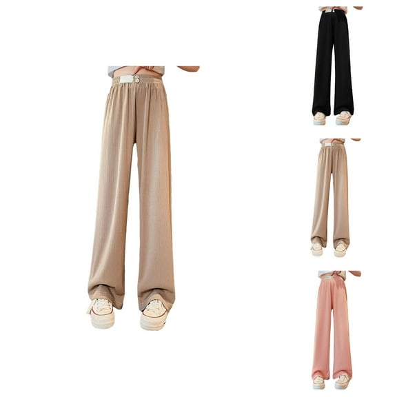 Girls Pants Back To School Clothes for Teen Girls Teen Casual High Elastic Waist Loose Fit Drawstring Sweatpants Comfortable Streetwear for Girls