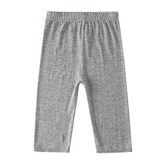 Girls Pants,Capri Leggings Running Cropped Pants Girls Workout Tights for Sports,Toddler Sweatpants,Grey,4-5 Years