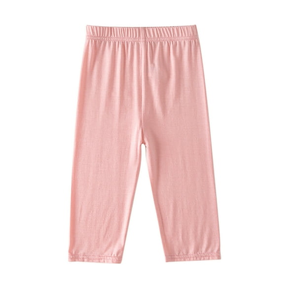 Girls Pants,Capri Leggings Running Cropped Pants Girls Workout Tights for Sports,Toddler Sweatpants,Pink,8-9 Years