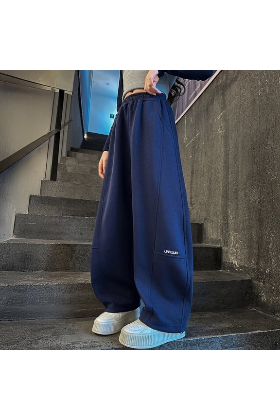 Girls Pants Casual Cargo Jogger Curved Hem Athletic Wide Leg Teen Fashion Activewear
