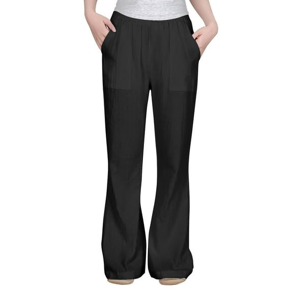 Girls Pants Casual Flowy Loose Fit Linen Pants High Waist Pant Loose Flared Pants Kids Trousers Beach Pants Girls Animal Print Clothes Girls Workout Leggings