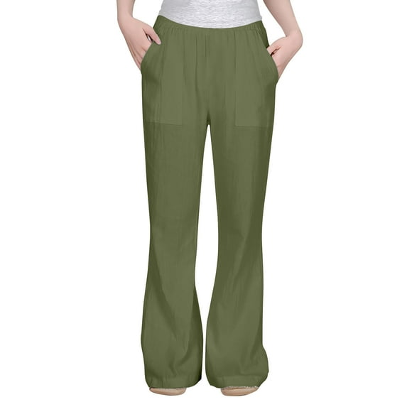 Girls Pants Casual Flowy Loose Fit Linen Pants High Waist Pant Loose Flared Pants Kids Trousers Beach Pants Girls Animal Print Clothes Girls Workout Leggings