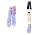 thumbnail image 1 of Girls Pants Casual Pants for Girls Casual Trousers for Kids Comfortable Everyday Wear Summer Spring Outfit for Ages 4 to 14, 1 of 4