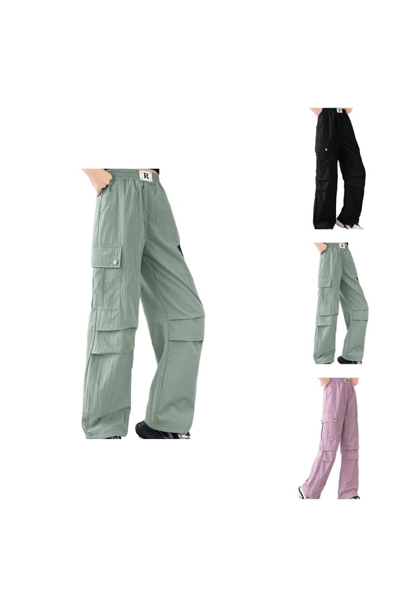 Girls Pants Casual Pants for Girls Fashion Cargo Style with Pockets for Streetwear Ideal for Ages 4 to 14