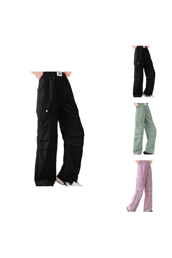 Girls Pants Casual Pants for Girls Fashion Cargo Style with Pockets for Streetwear Ideal for Ages 4 to 14