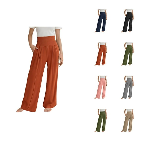 Girls Pants Casual Pants for Girls Girls Linen Palazzo Pants Summer Boho Wide Leg High Waist Casual Pant 2025 Beach Travel Outfits for Stylish Girls