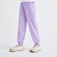 thumbnail image 1 of Girls Pants,Childrens Quick Dry Pants Lightweight Design Kids Summer Comfort Wear for Sports Activities,Khaki Pants for Boys,Purple,9-10 Years, 1 of 4