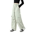 thumbnail image 1 of Girls Pants Fashion With Pockets Cargo Solid Color Streetwear Clothes, 1 of 4