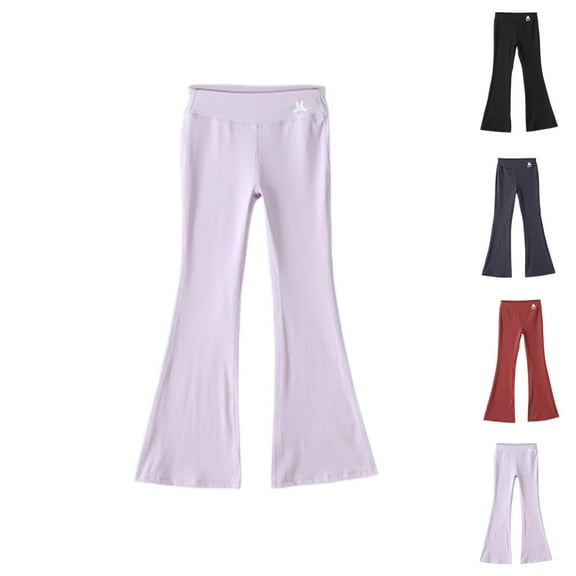 Girls Pants Girls' Fashion Flared Yoga Pants for Everyday Wear Comfortable Stretchy Bootcut Leggings for Active Outdoor Play Casual Sports Wear for Girls