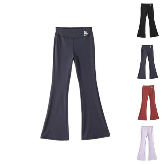 Girls Pants Girls' Fashion Flared Yoga Pants for Everyday Wear Comfortable Stretchy Bootcut Leggings for Active Outdoor Play Casual Sports Wear for Girls