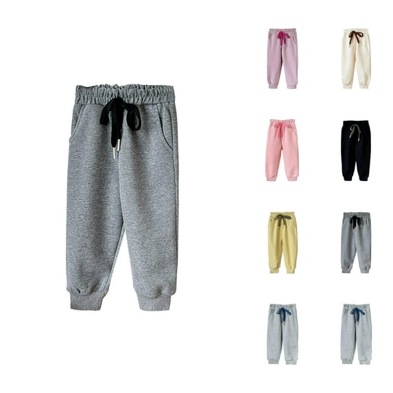 Girls Pants Girls' Fashion Kids Sweatpants Comfortable Casual Athletic Trousers with Drawstring and Pockets for Active Children