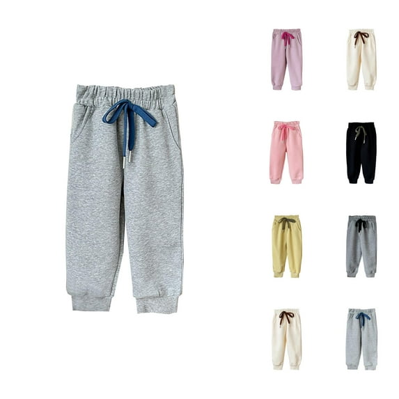 Girls Pants Girls' Fashion Kids Sweatpants Comfortable Casual Athletic Trousers with Drawstring and Pockets for Active Children