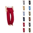 thumbnail image 1 of Girls Pants Girls Fashion Teen Girls Casual Pants Lightweight Summer Loose Fit Elastic Waist Plus Size Long Trousers for Everyday Wear, 1 of 7