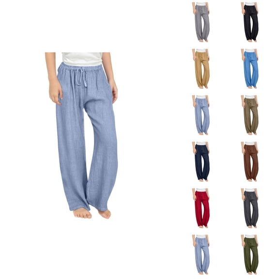 Girls Pants Girls Fashion Teen Girls Casual Pants Lightweight Summer Loose Fit Elastic Waist Plus Size Long Trousers for Everyday Wear