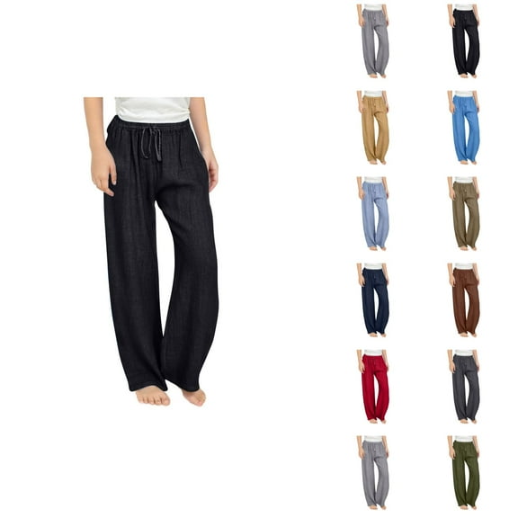 Girls Pants Girls Fashion Teen Girls Casual Pants Lightweight Summer Loose Fit Elastic Waist Plus Size Long Trousers for Everyday Wear
