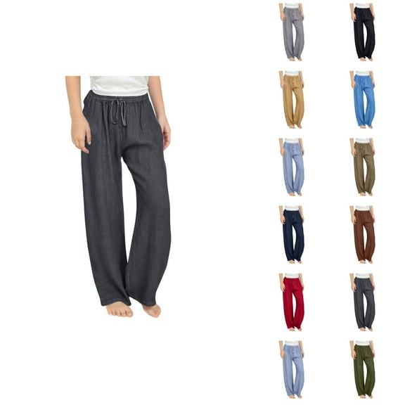 Girls Pants Girls Fashion Teen Girls Casual Pants Lightweight Summer Loose Fit Elastic Waist Plus Size Long Trousers for Everyday Wear