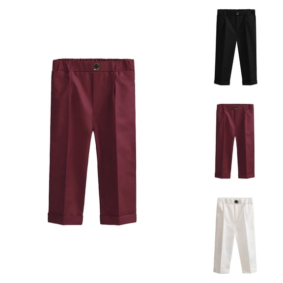 Girls Pants Girls Formal Trousers Classic School Performance Dress Pants Navy Blue Black Long Slacks for Everyday Uniform & Ceremony Wear