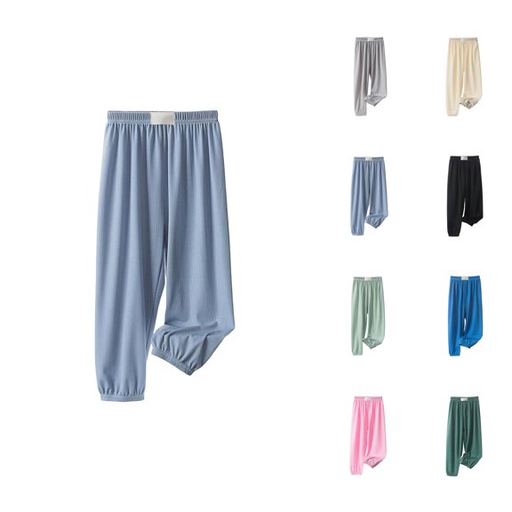 Girls Pants Girls Ice Silk High Waist Casual Pants Flowing Stretchy Summer Trousers for Play and Chill Days