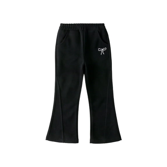 Girls Pants,Girls Leggings Yoga Pants for Girls Cute Pants Kids Soft Full Length Comfy Leggings Pants,Toddler Sweatpants,Black,18-24 Months