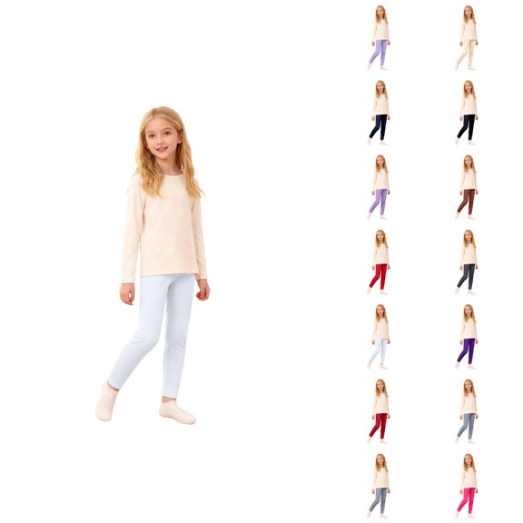 Girls Pants Girls Lined Leggings Winter Thickened Thermal Tights for Toddler Big Kids Stretch Base Layer Pants with Lining