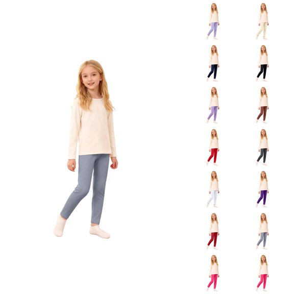 Girls Pants Girls Lined Leggings Winter Thickened Thermal Tights for Toddler Big Kids Stretch Base Layer Pants with Lining