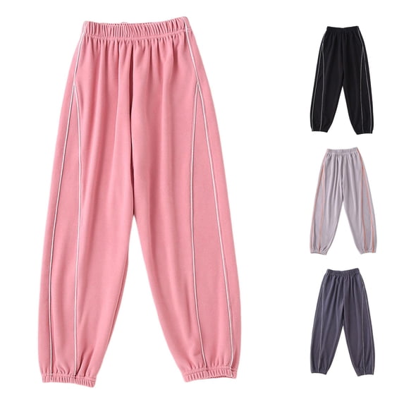 Girls Pants Girls Lined Pants Winter Warm Thermal Kids Joggers Soft Cozy Casual Trousers for Toddler Thickened Comfortable Activewear Pink 12-18 Months