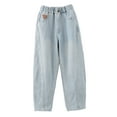 thumbnail image 1 of Girls Pants,Girls Wide Leg Jeans Elastic Waist Fashionable Cute Denim Pants for Casual Outfits,Girls Jeans,08 Light Blue,10-11 Years, 1 of 7