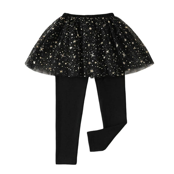 Girls Pants Kids Baby Girls Footless Legging Spring Summer Shaggy Yarn Skirt Pants Tutu Pantskirt Kids Sweatpants Black 18 Months-24 Months