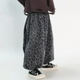 thumbnail image 1 of Girls Pants Kids Baby Leopard Print Harem Denim Pants Elastic Waist Unisex Dark Gray 3-4 Years, 1 of 7