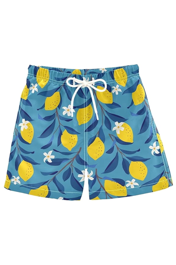 Girls Pants Kids Lemon Print Straight Shorts Beach Comfortable Elastic Waist Casual Fit Girls 3-4Y