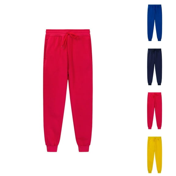 Girls Pants Kids Unisex Soft Brushed Fleece Casual Pull On Jogger Sweatpants with Pockets for Boys or Girls