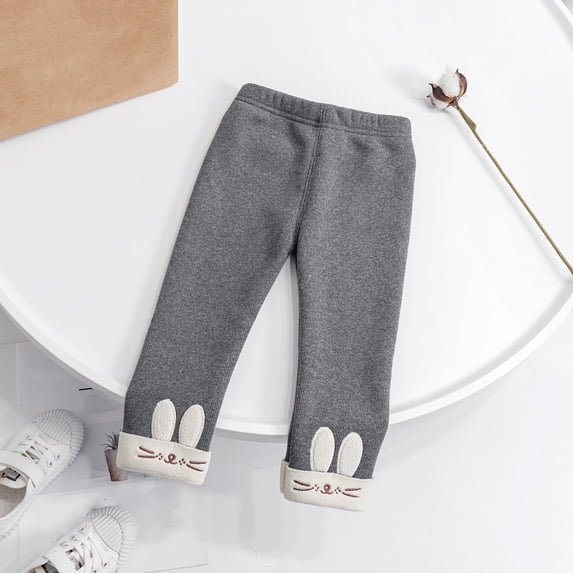 Girls Pants - Kids Winter Leggings for Girls Boys Thick Velvet Warm Pants Lined Tights for Cold Weather Size 3-4 Years