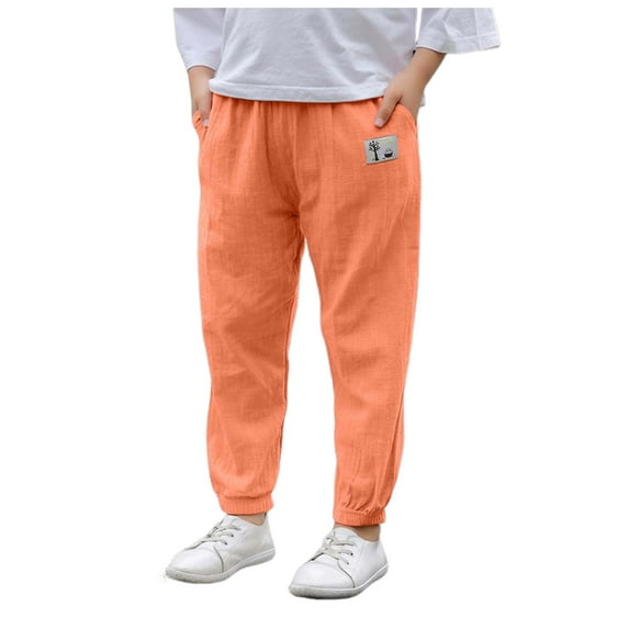 Girls Pants Size 10-12 Trendy Boys Baggy Sweatpants Straight Wide Leg Open Bottom Casual Pants Elastic Waist Workout Athletic Joggers Pockets Sweat Pants