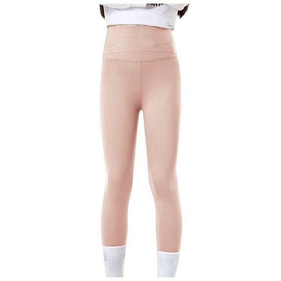 Girls Pants Size 14-16Spring/summer Kids Pure Color Pants Leggings High Waisted Slim Fit Pants Yoga Pants Out Wear Pink, 110