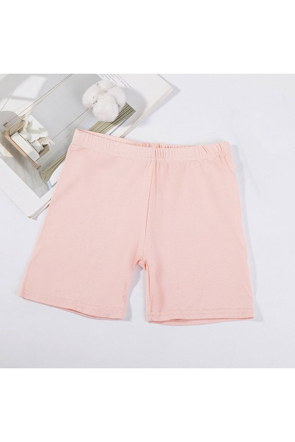 Girls Pants Size 5-6Y Kids Modesty Lining Elastic Shorts Solid Breathable
