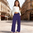 thumbnail image 1 of Girls Pants Size 5-6Y Kids Stretch Soft Casual Trousers Elastic Waist Solid, 1 of 5