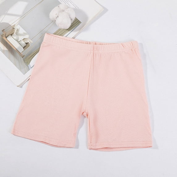 Girls Pants Size 9-10Y Kids Modesty Lining Elastic Shorts Solid Breathable