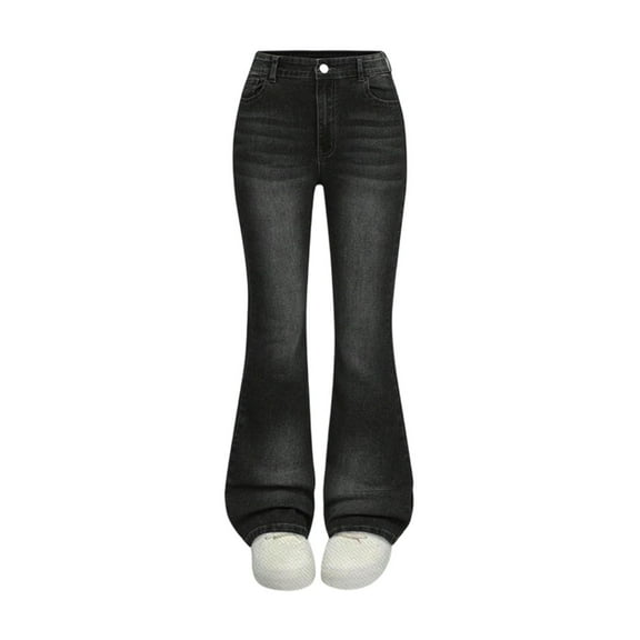 Girls Pants,Stretch Flare Jeans for Girls Comfortable Skinny Denim Pants Teen Casual Wear Elastic Waist Soft Fabric Durable Stitching,Girls Jeans,02 Grey,8-9 Years