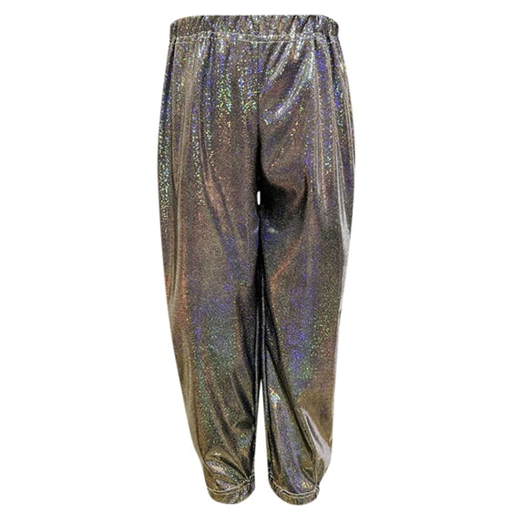 Girls Pants Stylish Kids Sparkly Metallic Harem Loose Fit for Hop Dancewear and Modern Street Fashion