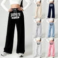 thumbnail image 1 of Girls Pants Summer Casual Pant Letter Print Wide Leg Pants Loose Trousers for Teen Youth Children Fashion, 1 of 5