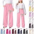 thumbnail image 1 of Girls Pants Summer Casual Pant Printed Jogger Pants Soft Athletic Trousers with Elastic Waist for Play and School Comfort, 1 of 4