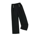 thumbnail image 1 of Girls Pants Summer Girl Loose Pants Casual Pants Straight Bottom for Children Clothes Girls Fashion,Color:Black,Size:7-8 Years, 1 of 6