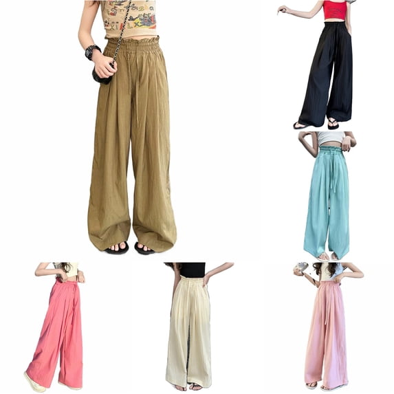 Girls Pants Summer Lightweight Ice Silk Wide Leg Pants Casual Loose Fit Breathable Proof Flowy Trousers for Everyday Wear Inspirational Leggings Leggings Denim Girls Baby Girl Pants 12-18 Months Baby