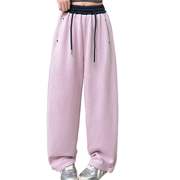 Girls Pants,Sweatpants Girls Casual Spring Arrival Stylish Loose Straight Leg Comfortable Elastic Waist Bottoms Pants,Sweatpants,Pink,10-11 Years