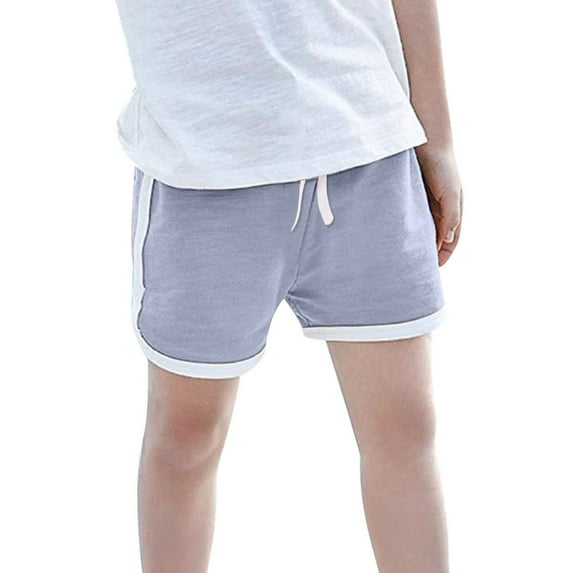 Girls' Pants Teen Boys Girls Casual Solid Shorts Summer Holiday Beach Pants Child Sport Shorts Athletic Shorts for Girl(Color:Grey,Size:10-11 Years)