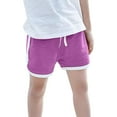thumbnail image 1 of Girls' Pants Teen Boys Girls Casual Solid Shorts Summer Holiday Beach Pants Child Sport Shorts Athletic Shorts for Girl(Color:Purple,Size:8-9 Years), 1 of 4